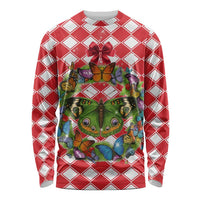 Christmas Butterfly Wreath Long Sleeve Shirt Xmas Holiday Patterns - Wonder Print Shop