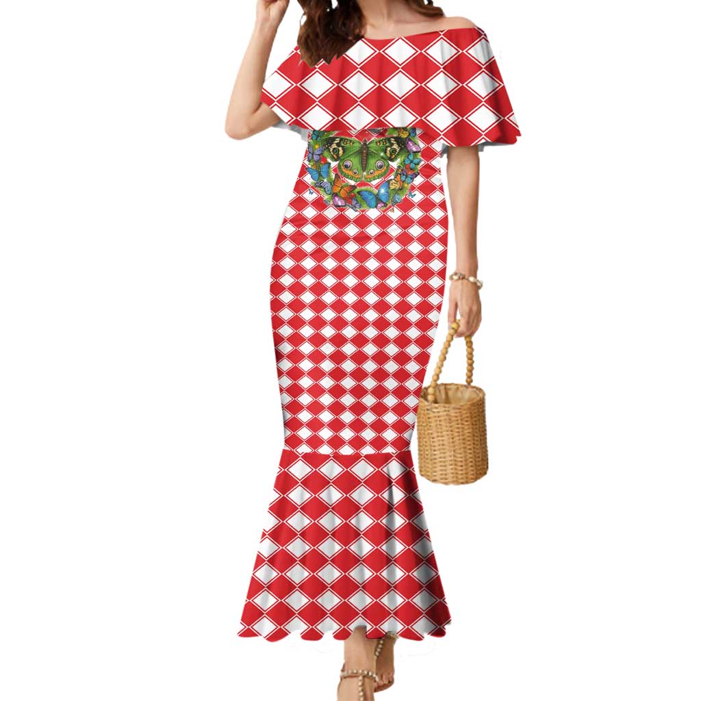 Christmas Butterfly Wreath Mermaid Dress Xmas Holiday Patterns - Wonder Print Shop