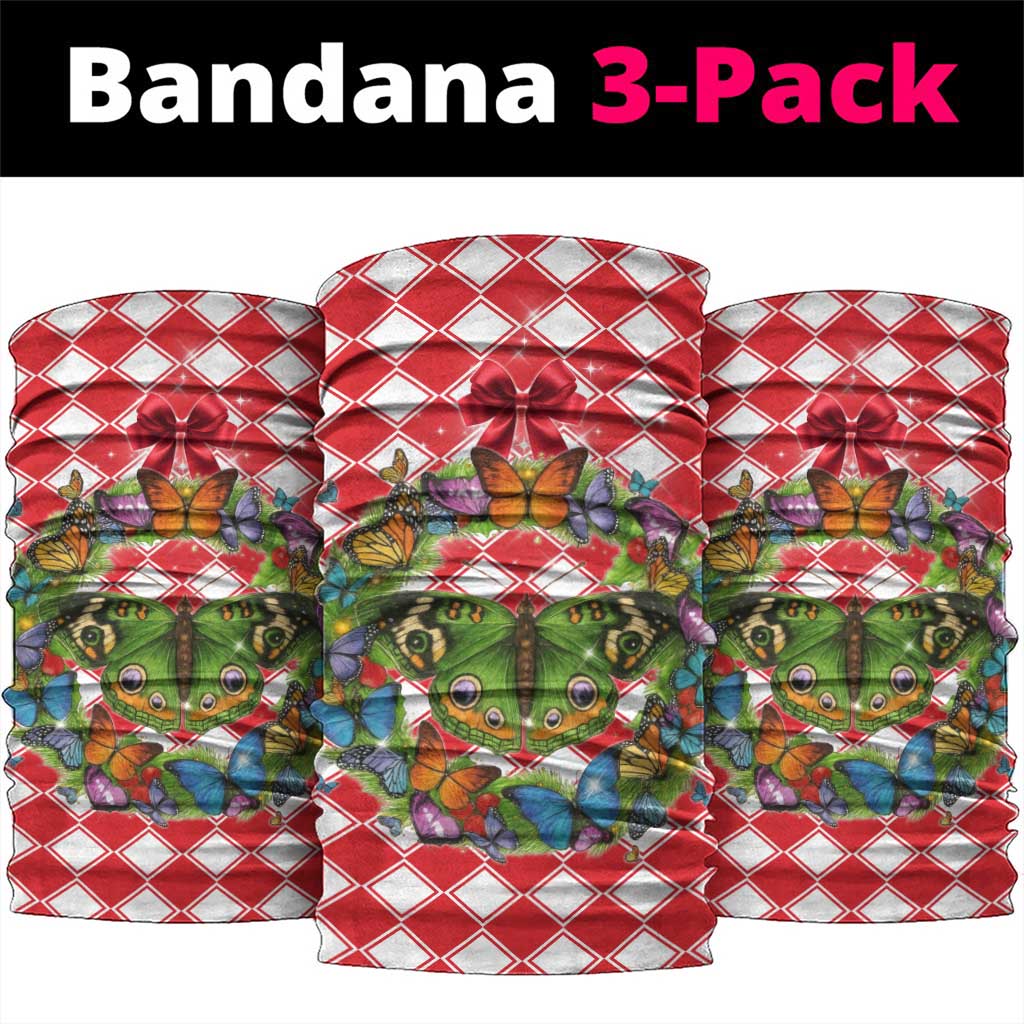 Christmas Butterfly Wreath Neck Gaiter Xmas Holiday Patterns - Wonder Print Shop