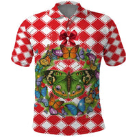 Christmas Butterfly Wreath Polo Shirt Xmas Holiday Patterns - Wonder Print Shop