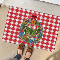 Christmas Butterfly Wreath Rubber Doormat Xmas Holiday Patterns - Wonder Print Shop