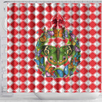 Christmas Butterfly Wreath Shower Curtain Xmas Holiday Patterns - Wonder Print Shop