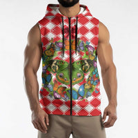 Christmas Butterfly Wreath Sleeveless Zip Hoodie Xmas Holiday Patterns - Wonder Print Shop