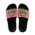 Christmas Butterfly Wreath Slide Sandals Xmas Holiday Patterns - Wonder Print Shop