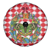 Christmas Butterfly Wreath Spare Tire Cover Xmas Holiday Patterns - Wonder Print Shop