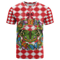 Christmas Butterfly Wreath T Shirt Xmas Holiday Patterns - Wonder Print Shop
