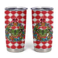 Christmas Butterfly Wreath Tumbler Cup Xmas Holiday Patterns - Wonder Print Shop