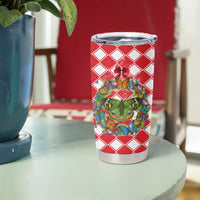 Christmas Butterfly Wreath Tumbler Cup Xmas Holiday Patterns - Wonder Print Shop
