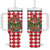 Christmas Butterfly Wreath Tumbler With Handle Xmas Holiday Patterns - Wonder Print Shop