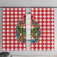 Christmas Butterfly Wreath Window Curtain Xmas Holiday Patterns - Wonder Print Shop