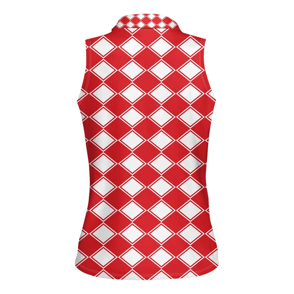 Christmas Butterfly Wreath Women Sleeveless Polo Shirt Xmas Holiday Patterns - Wonder Print Shop