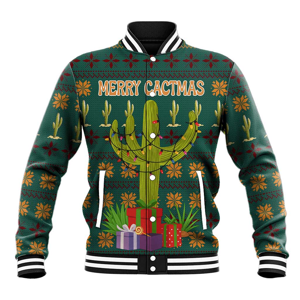 Cactus Gifts Christmas Baseball Jacket Xmas Holiday Patterns - Wonder Print Shop