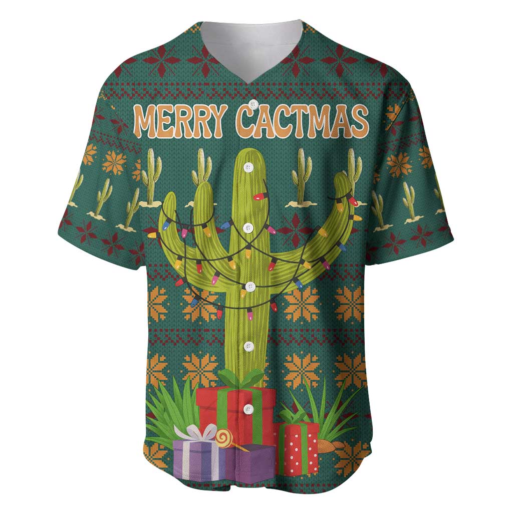 Cactus Gifts Christmas Baseball Jersey Xmas Holiday Patterns - Wonder Print Shop