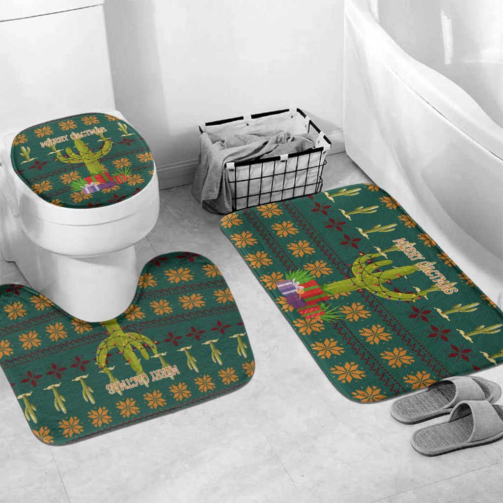 Cactus Gifts Christmas Bathroom Set Xmas Holiday Patterns - Wonder Print Shop