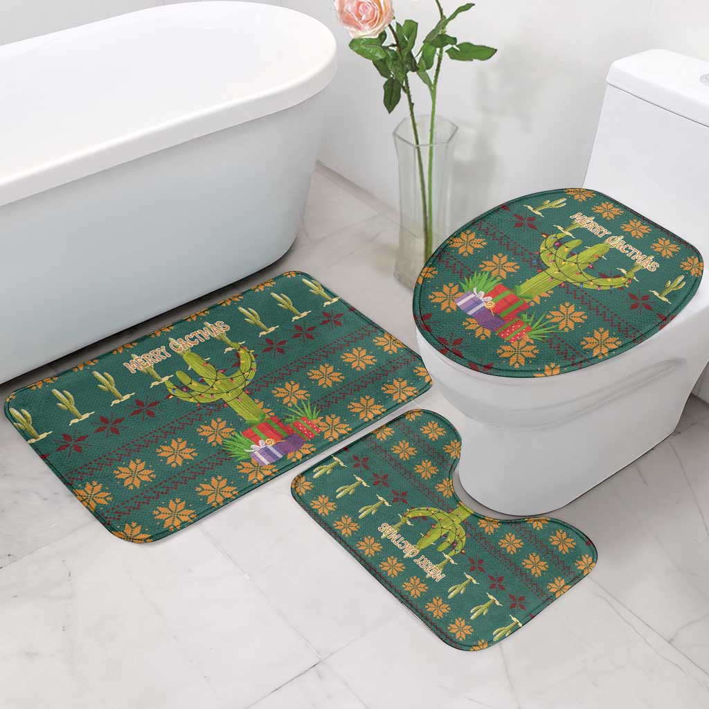 Cactus Gifts Christmas Bathroom Set Xmas Holiday Patterns - Wonder Print Shop