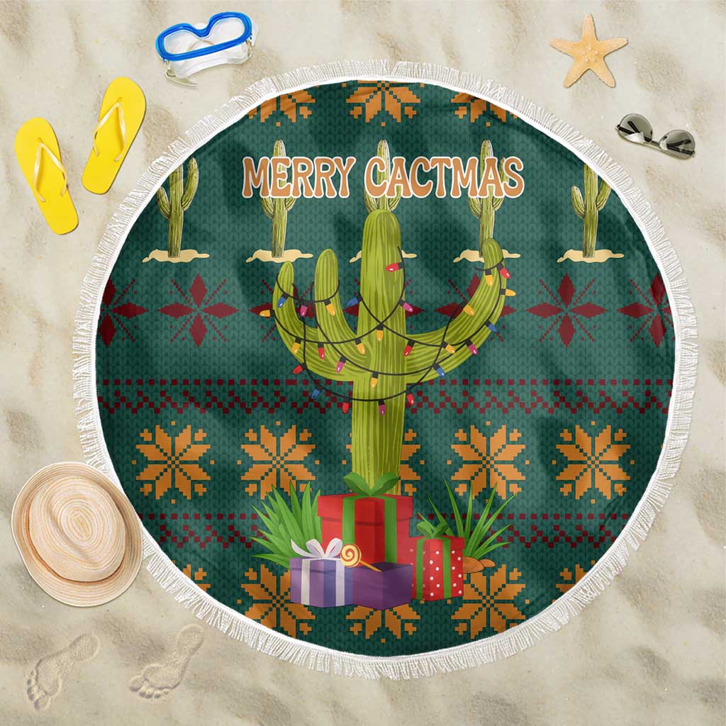 Cactus Gifts Christmas Beach Blanket Xmas Holiday Patterns - Wonder Print Shop