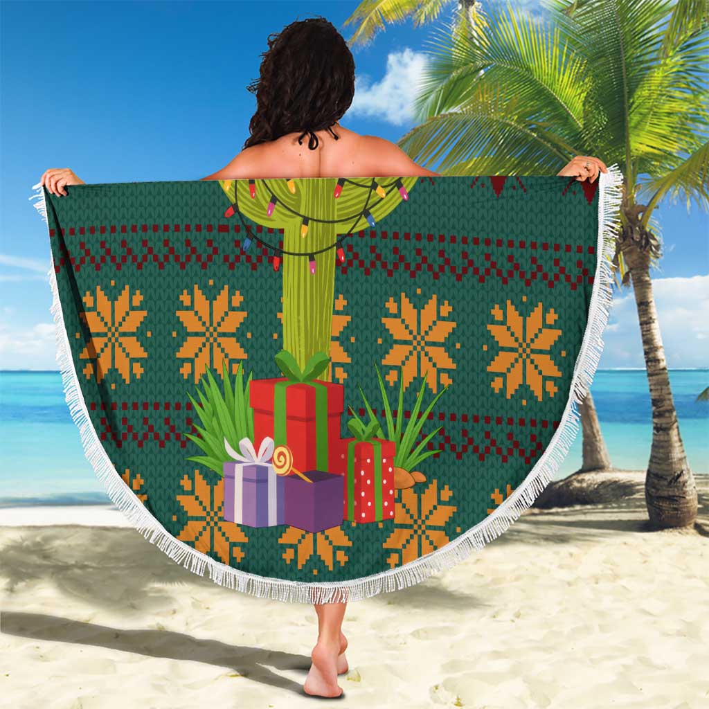 Cactus Gifts Christmas Beach Blanket Xmas Holiday Patterns - Wonder Print Shop