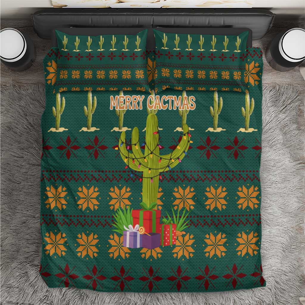 Cactus Gifts Christmas Bedding Set Xmas Holiday Patterns - Wonder Print Shop