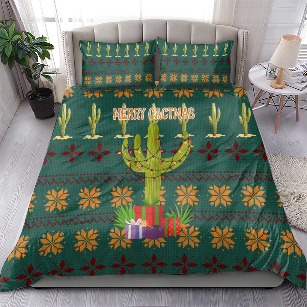 Cactus Gifts Christmas Bedding Set Xmas Holiday Patterns - Wonder Print Shop