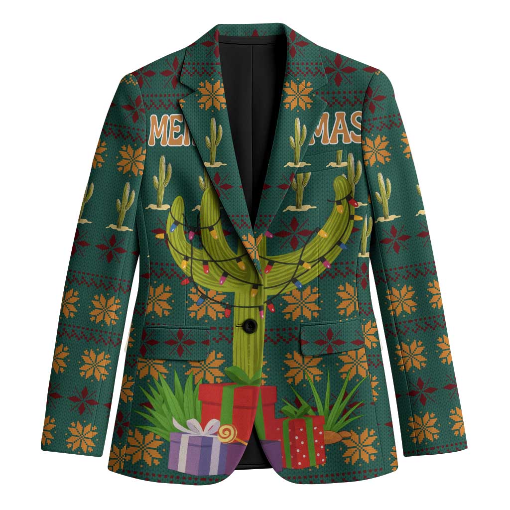 Cactus Gifts Christmas Blazer Xmas Holiday Patterns - Wonder Print Shop
