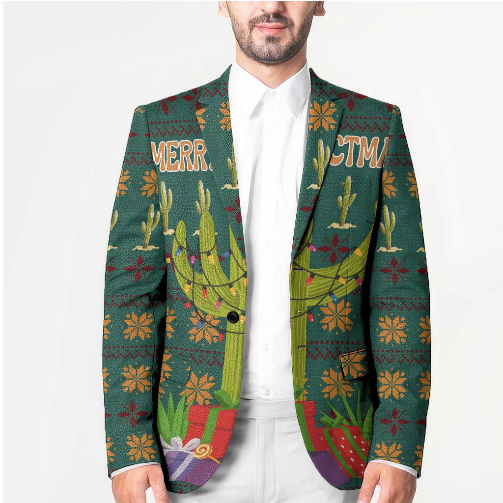 Cactus Gifts Christmas Blazer Xmas Holiday Patterns - Wonder Print Shop