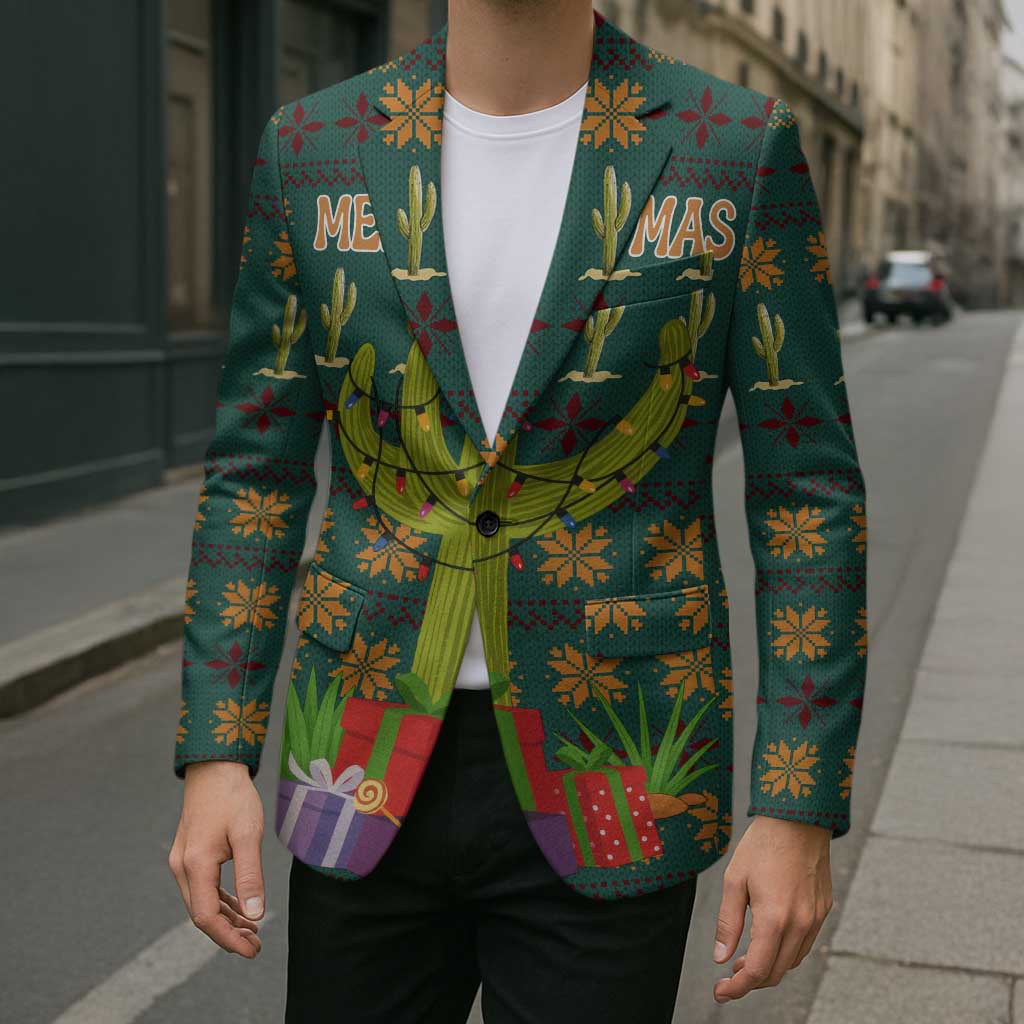 Cactus Gifts Christmas Blazer Xmas Holiday Patterns - Wonder Print Shop