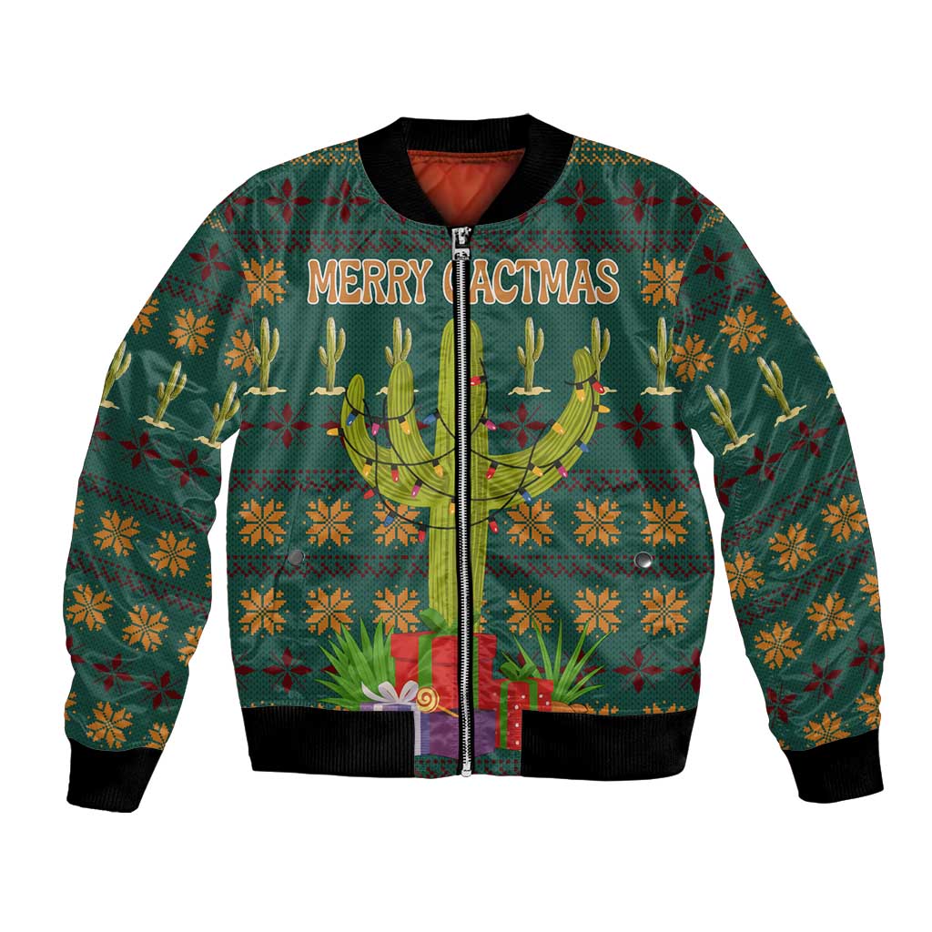 Cactus Gifts Christmas Bomber Jacket Xmas Holiday Patterns - Wonder Print Shop