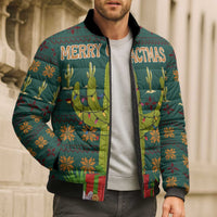 Cactus Gifts Christmas Bomber Puffer Jacket Xmas Holiday Patterns - Wonder Print Shop