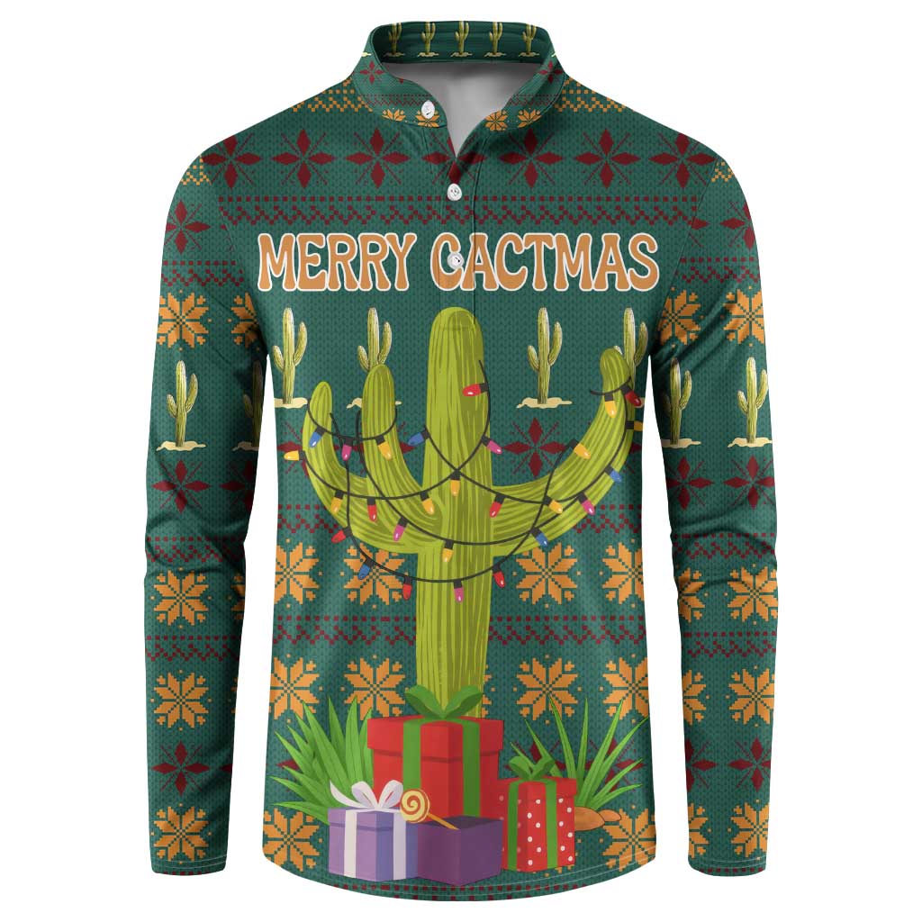 Cactus Gifts Christmas Button Sweatshirt Xmas Holiday Patterns - Wonder Print Shop