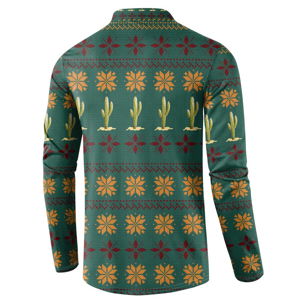 Cactus Gifts Christmas Button Sweatshirt Xmas Holiday Patterns - Wonder Print Shop