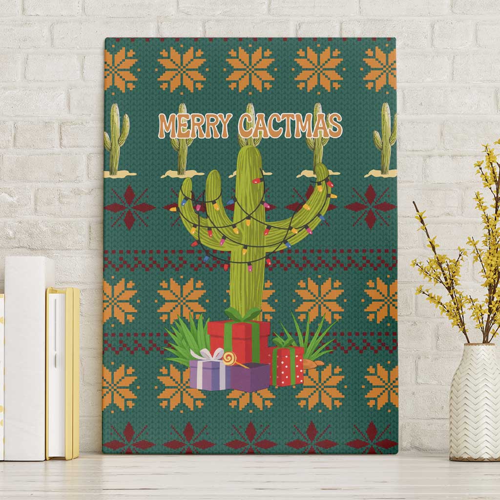 Cactus Gifts Christmas Canvas Wall Art Xmas Holiday Patterns - Wonder Print Shop