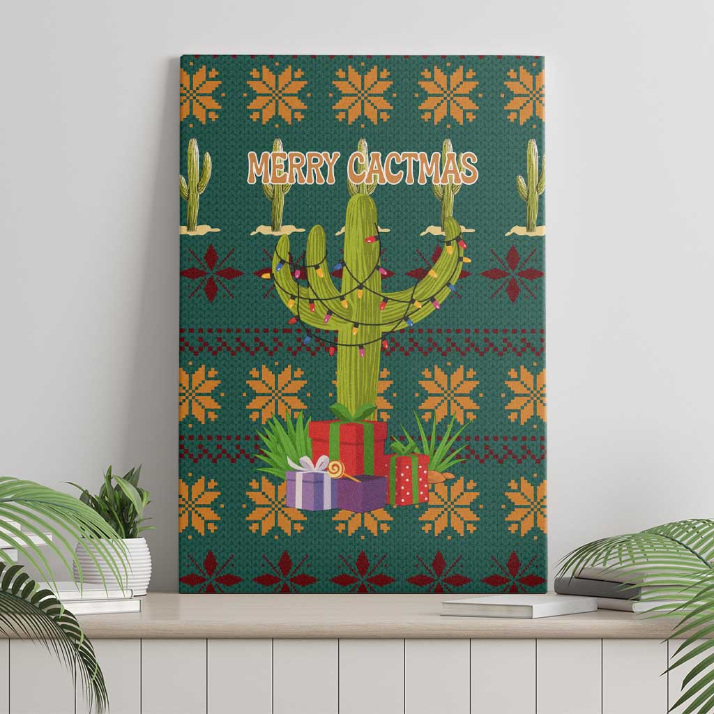 Cactus Gifts Christmas Canvas Wall Art Xmas Holiday Patterns - Wonder Print Shop