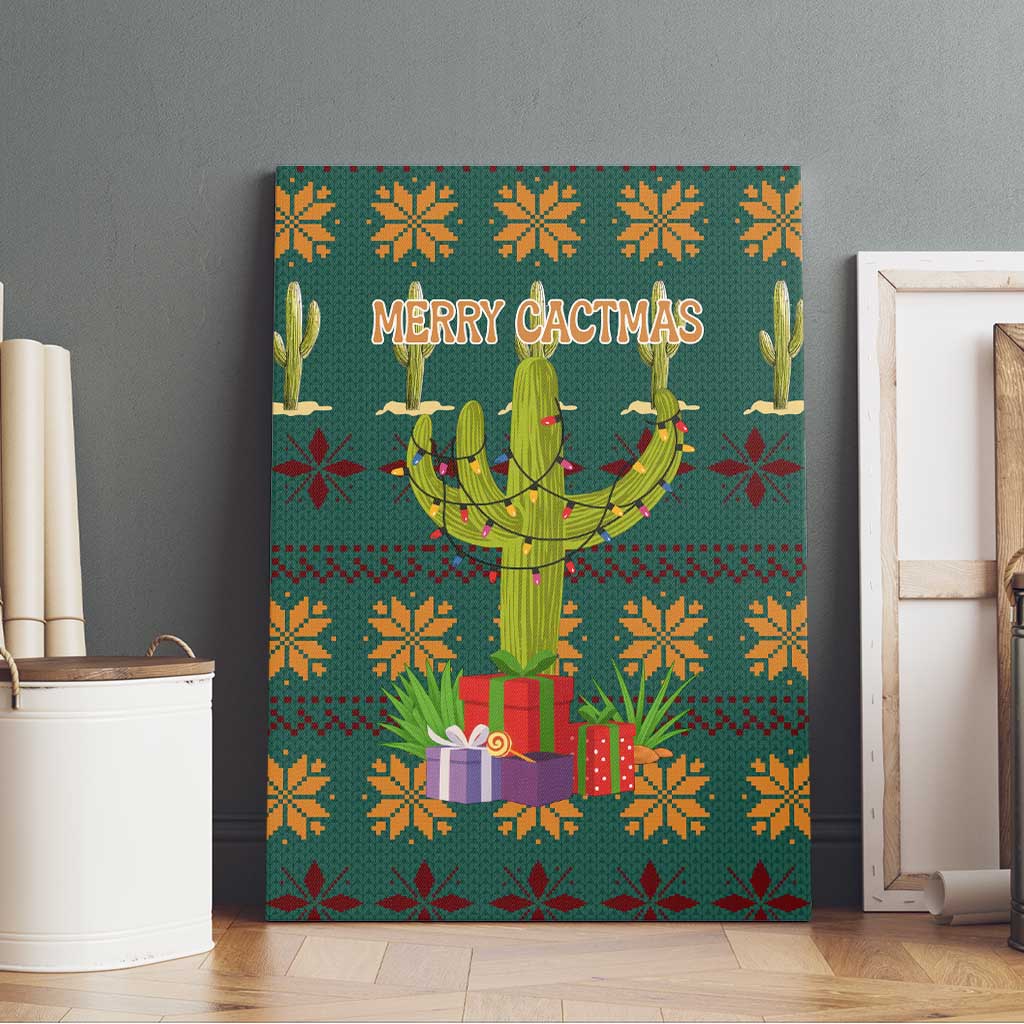 Cactus Gifts Christmas Canvas Wall Art Xmas Holiday Patterns - Wonder Print Shop