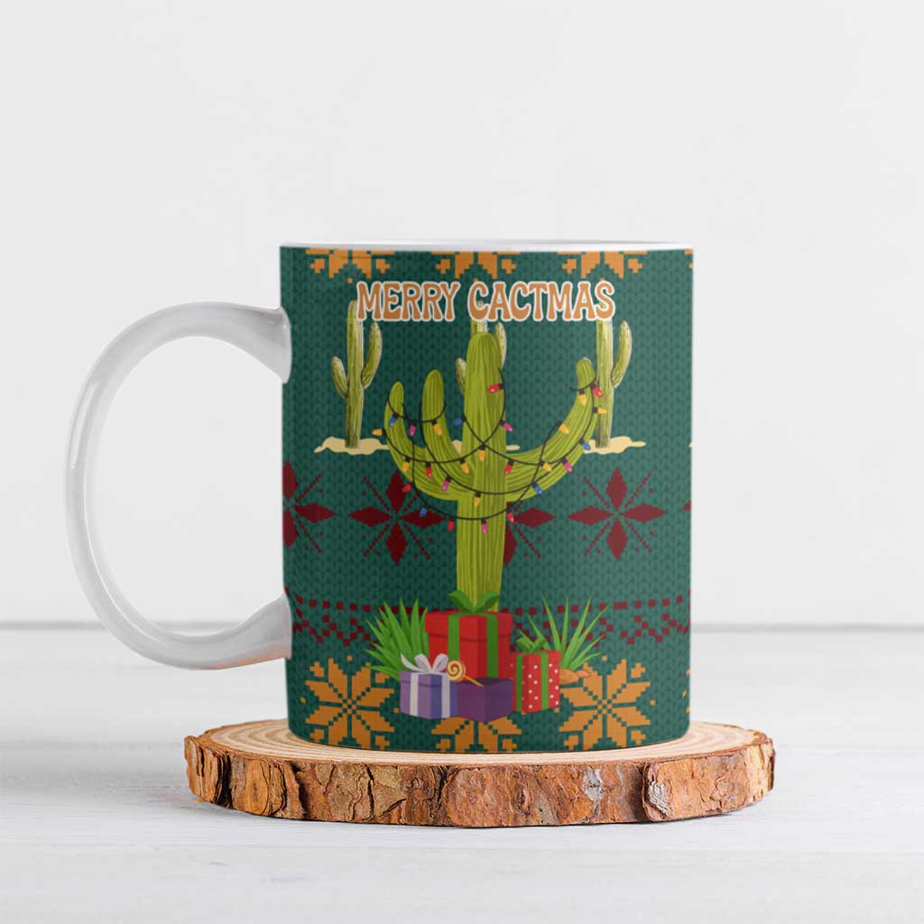 Cactus Gifts Christmas Ceramic Mug Xmas Holiday Patterns - Wonder Print Shop
