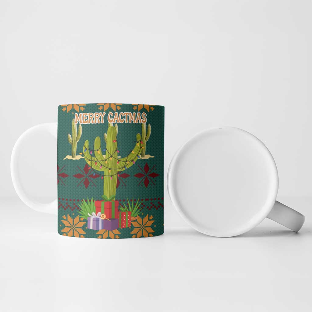 Cactus Gifts Christmas Ceramic Mug Xmas Holiday Patterns - Wonder Print Shop