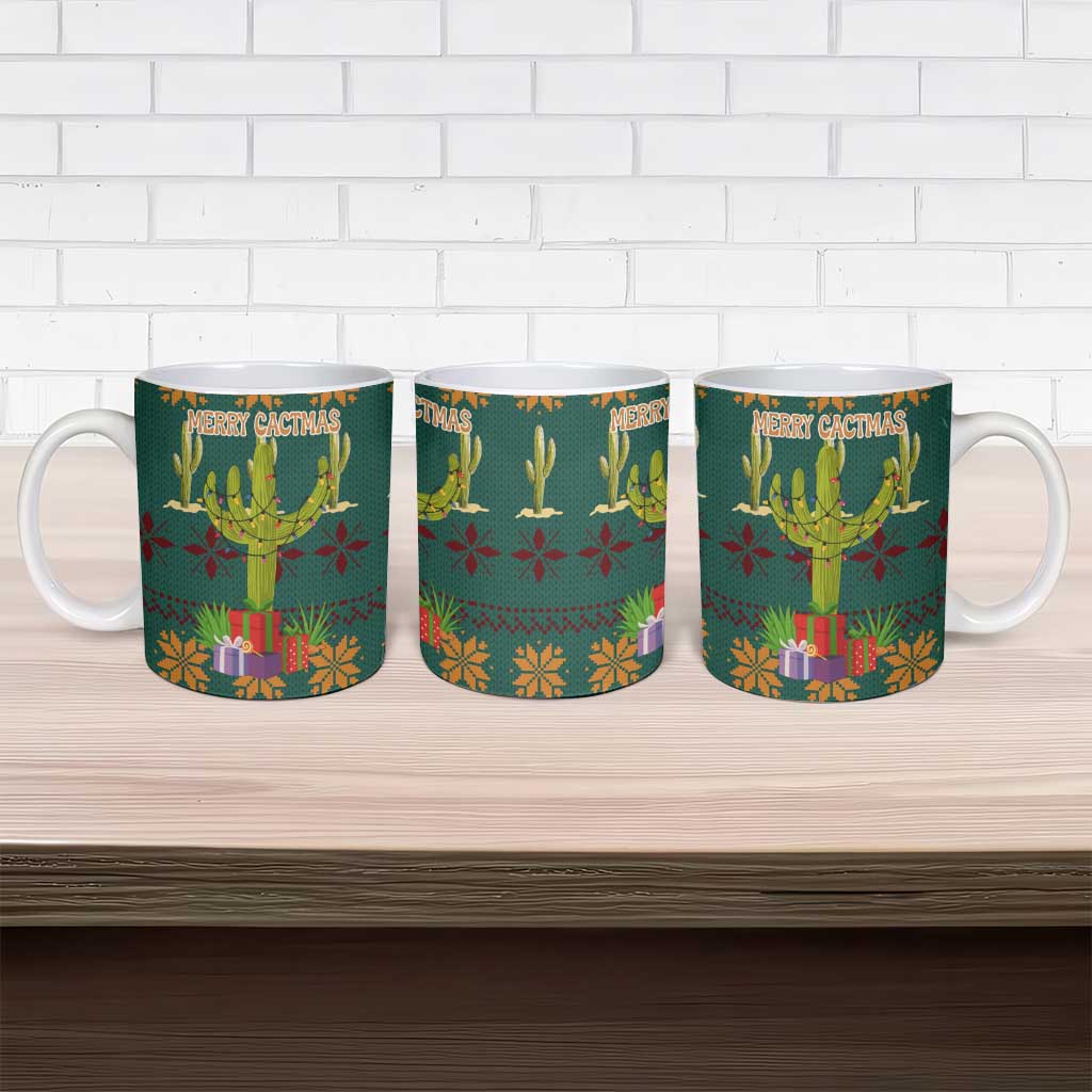 Cactus Gifts Christmas Ceramic Mug Xmas Holiday Patterns - Wonder Print Shop