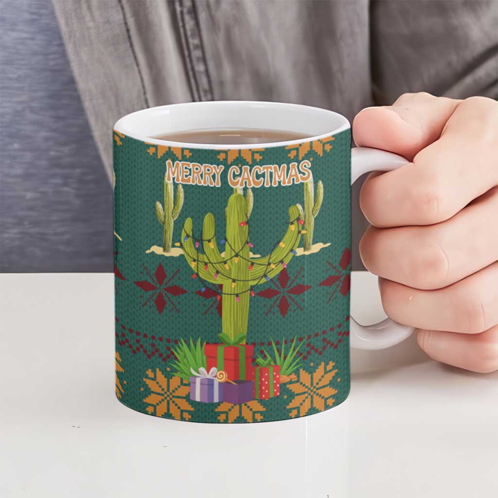 Cactus Gifts Christmas Ceramic Mug Xmas Holiday Patterns - Wonder Print Shop
