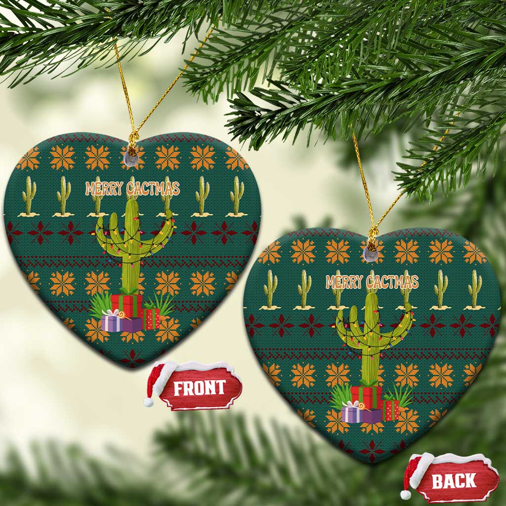 Cactus Gifts Christmas Ceramic Ornament Xmas Holiday Patterns - Wonder Print Shop