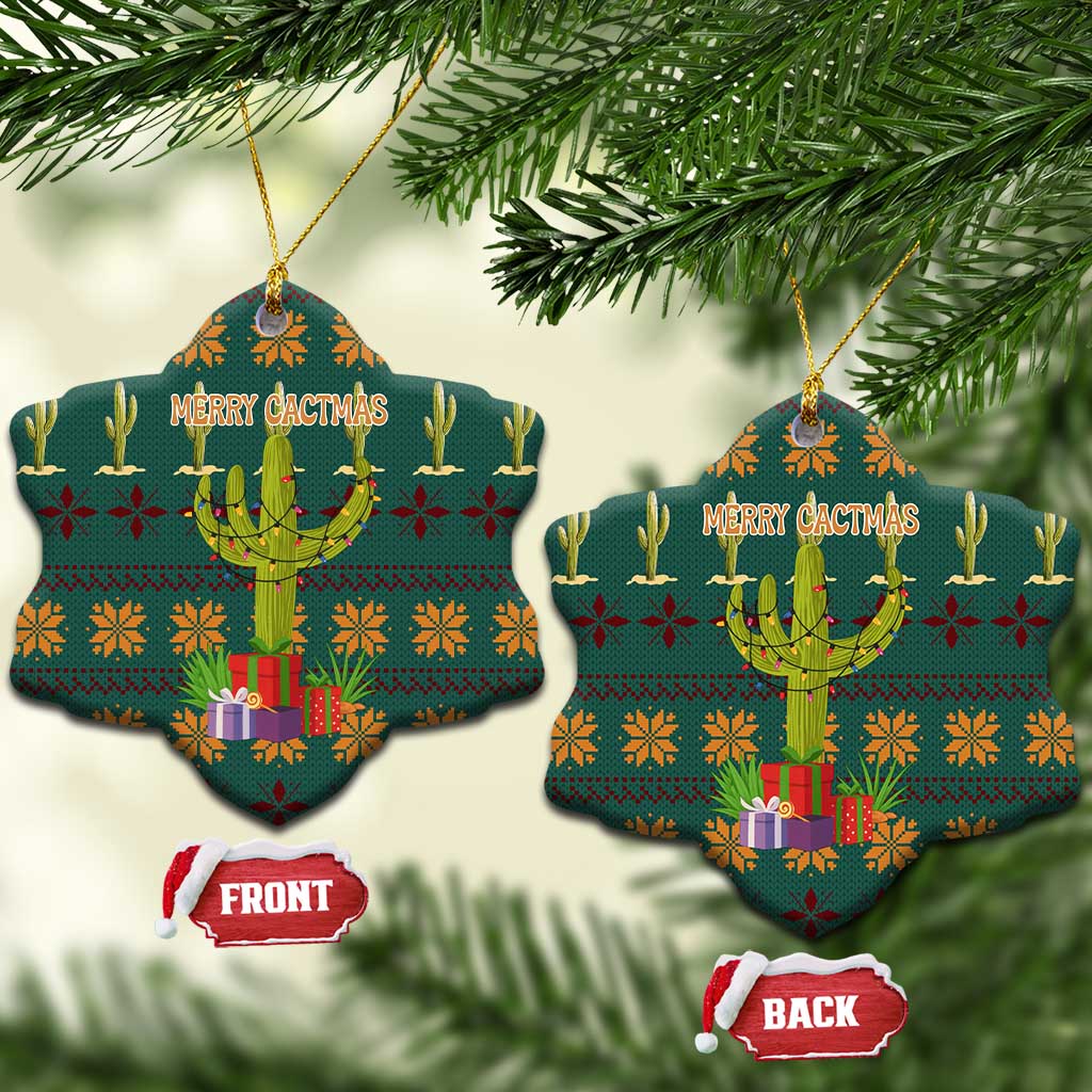 Cactus Gifts Christmas Ceramic Ornament Xmas Holiday Patterns - Wonder Print Shop