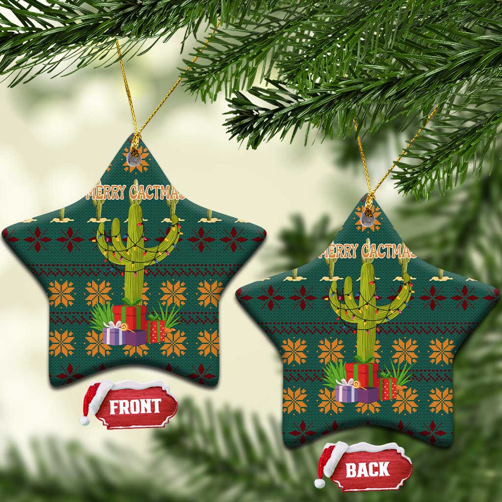 Cactus Gifts Christmas Ceramic Ornament Xmas Holiday Patterns - Wonder Print Shop