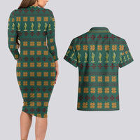 Cactus Gifts Christmas Couples Matching Long Sleeve Bodycon Dress and Hawaiian Shirt Xmas Holiday Patterns - Wonder Print Shop