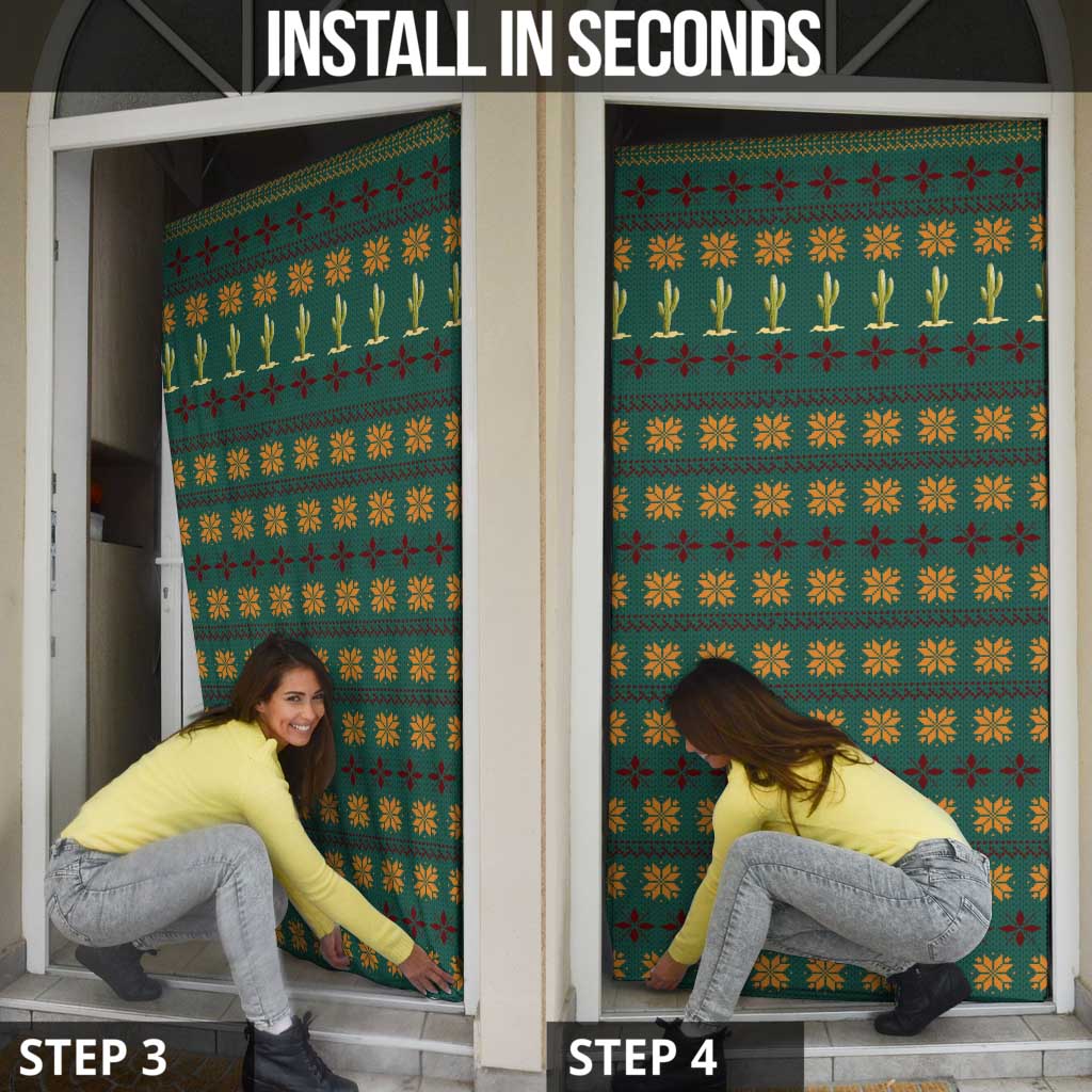 Cactus Gifts Christmas Door Cover Xmas Holiday Patterns - Wonder Print Shop