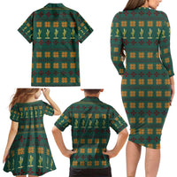 Cactus Gifts Christmas Family Matching Long Sleeve Bodycon Dress and Hawaiian Shirt Xmas Holiday Patterns - Wonder Print Shop