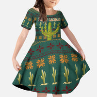 Cactus Gifts Christmas Family Matching Off The Shoulder Long Sleeve Dress and Hawaiian Shirt Xmas Holiday Patterns - Wonder Print Shop