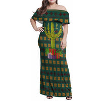 Cactus Gifts Christmas Family Matching Off Shoulder Maxi Dress and Hawaiian Shirt Xmas Holiday Patterns - Wonder Print Shop