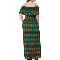Cactus Gifts Christmas Family Matching Off Shoulder Maxi Dress and Hawaiian Shirt Xmas Holiday Patterns - Wonder Print Shop