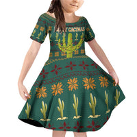 Cactus Gifts Christmas Family Matching Off Shoulder Short Dress and Hawaiian Shirt Xmas Holiday Patterns - Wonder Print Shop