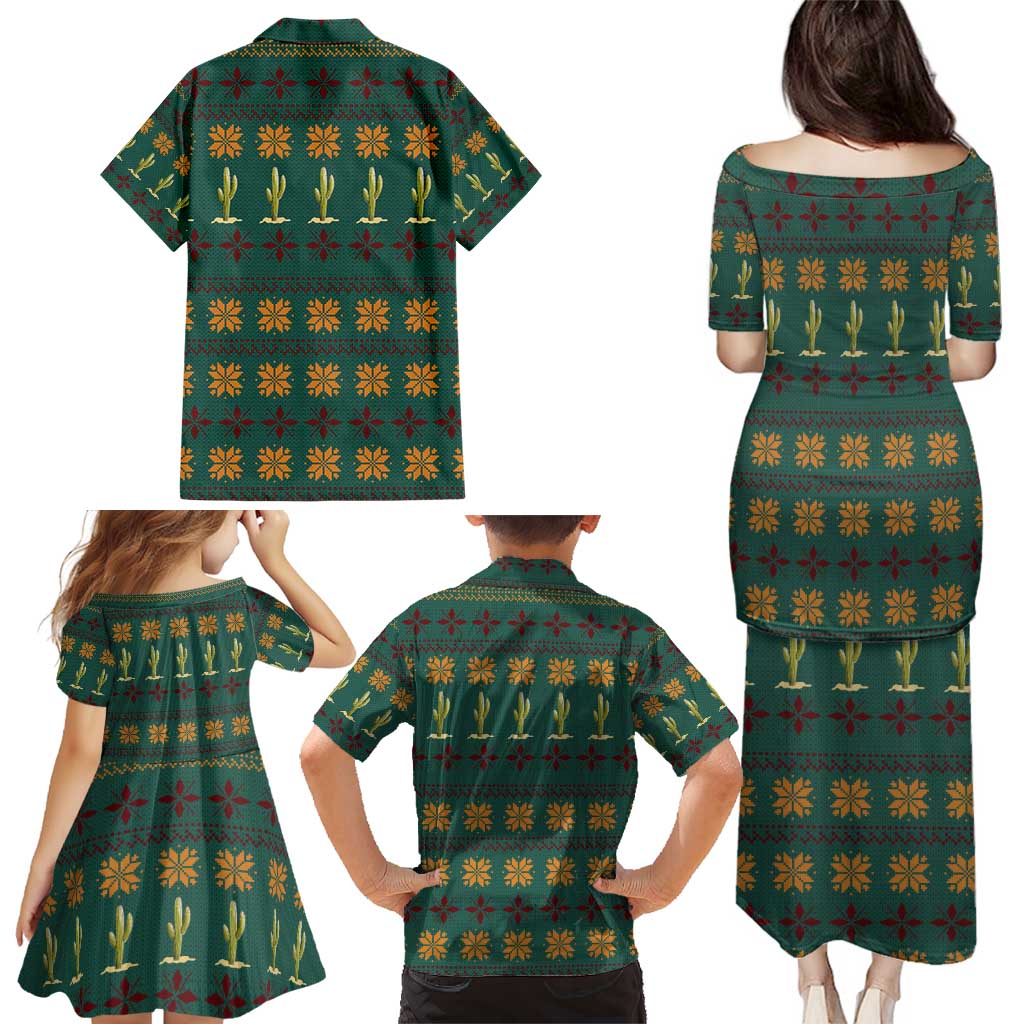 Cactus Gifts Christmas Family Matching Puletasi and Hawaiian Shirt Xmas Holiday Patterns - Wonder Print Shop