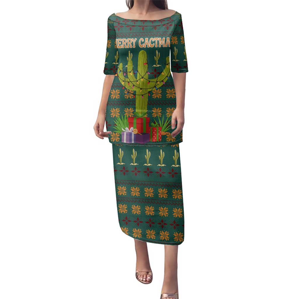 Cactus Gifts Christmas Family Matching Puletasi and Hawaiian Shirt Xmas Holiday Patterns - Wonder Print Shop