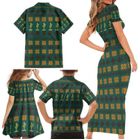 Cactus Gifts Christmas Family Matching Short Sleeve Bodycon Dress and Hawaiian Shirt Xmas Holiday Patterns - Wonder Print Shop